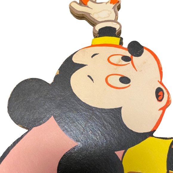 2 Vintage Disney Mickey Mouse Wall Thick Cardboard Particle Board Nursery Decor - Picture 4 of 7